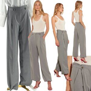 🆕 RAT & BOA 🧿 NWT Simona Pleated Trouser, Adjustable Drawstring, Grey - Sz XS